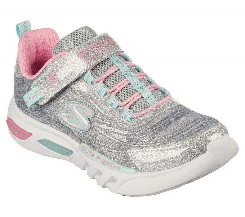 Dívčí Tenisky Skechers Glow-Brites - Dazzle Force Světle Šedé | ZVHJXYF-67