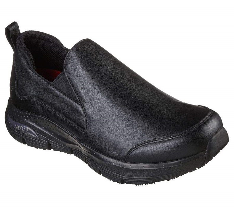 Pánské Bezpečnostní Boty Skechers Arch Fit SR - Genty Černé | OVKPQBD-63