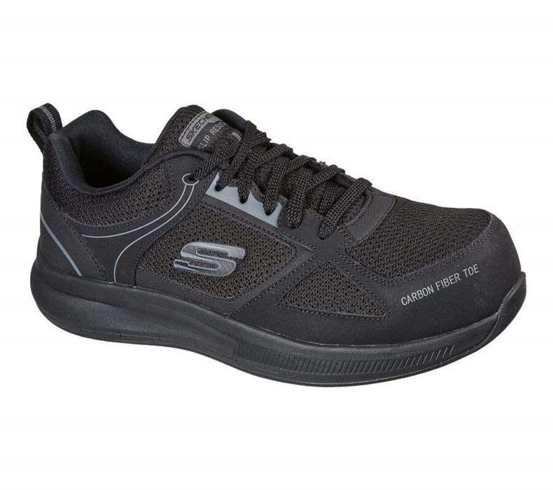 Pánské Bezpečnostní Boty Skechers Pulser SR Carbon Fiber Špicí Černé | TSIKOPG-46