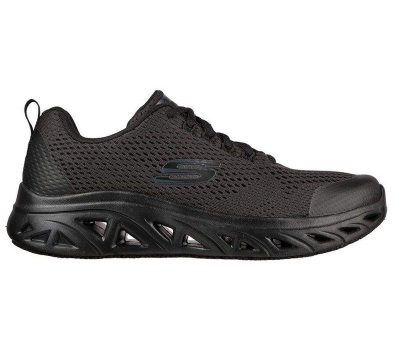 Pánské Bezpečnostní Boty Skechers Relaxed Fit: Glide-Step SR - Stauntap Černé | AEWBVCP-40