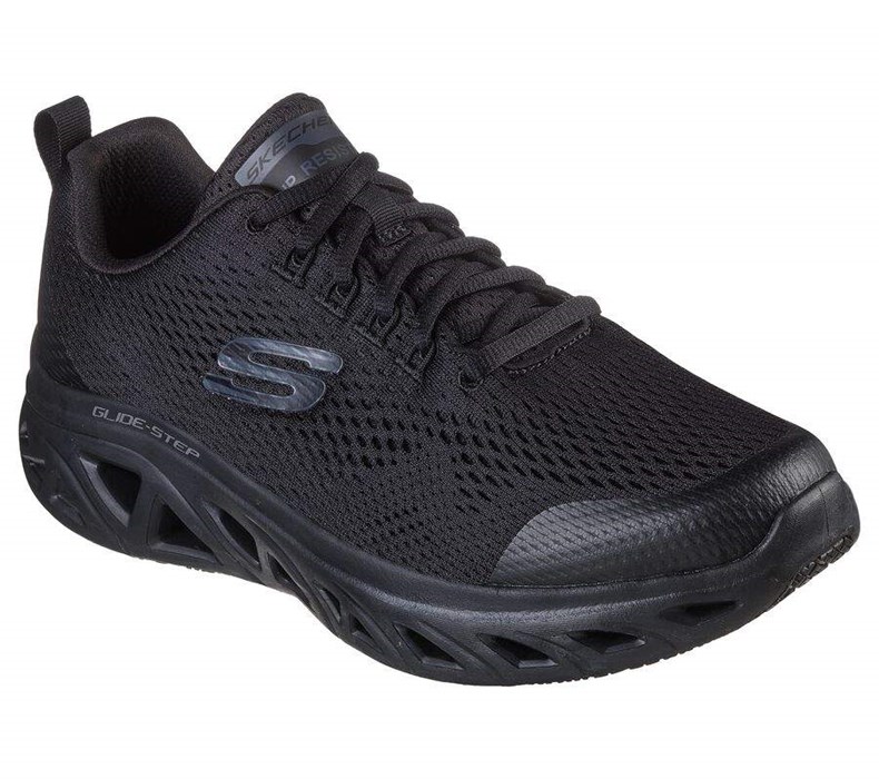 Pánské Bezpečnostní Boty Skechers Relaxed Fit: Glide-Step SR - Stauntap Černé | AEWBVCP-40