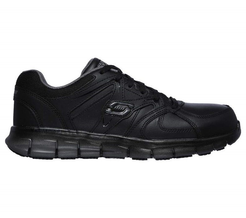 Pánské Bezpečnostní Boty Skechers Relaxed Fit: Synergy - Ekron Alloy Špicí Černé Šedé | AHTDENO-59