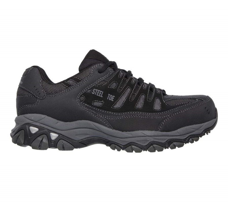 Pánské Bezpečnostní Boty Skechers Relaxed Fit: Cankton ST Černé Šedé | AWQUKVF-76