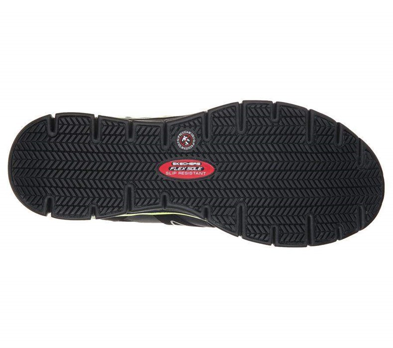 Pánské Bezpečnostní Boty Skechers Relaxed Fit: Synergy - Ekron Alloy Špicí Černé Zelene | CMDIQPB-10