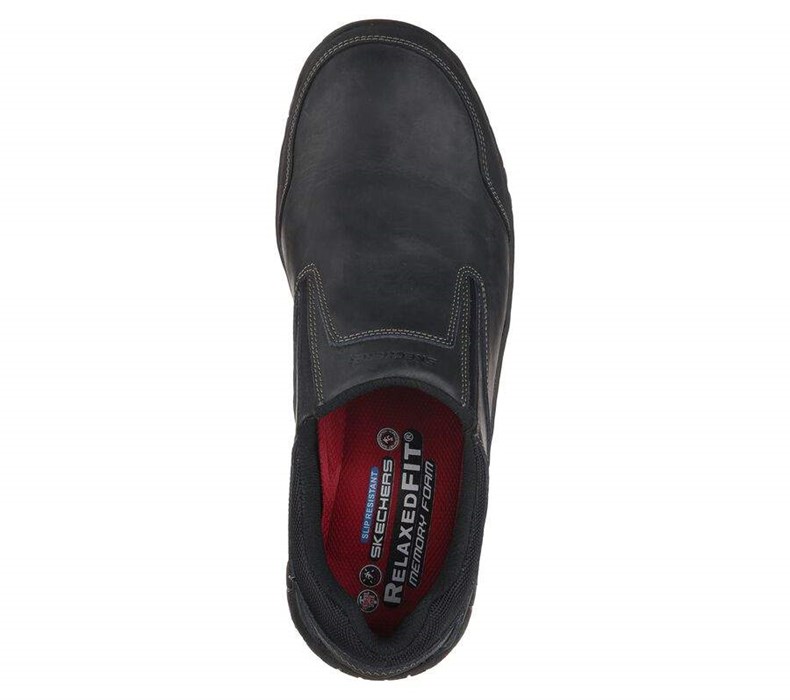 Pánské Bezpečnostní Boty Skechers Relaxed Fit: Hartan ST Černé | CQHUEGJ-86