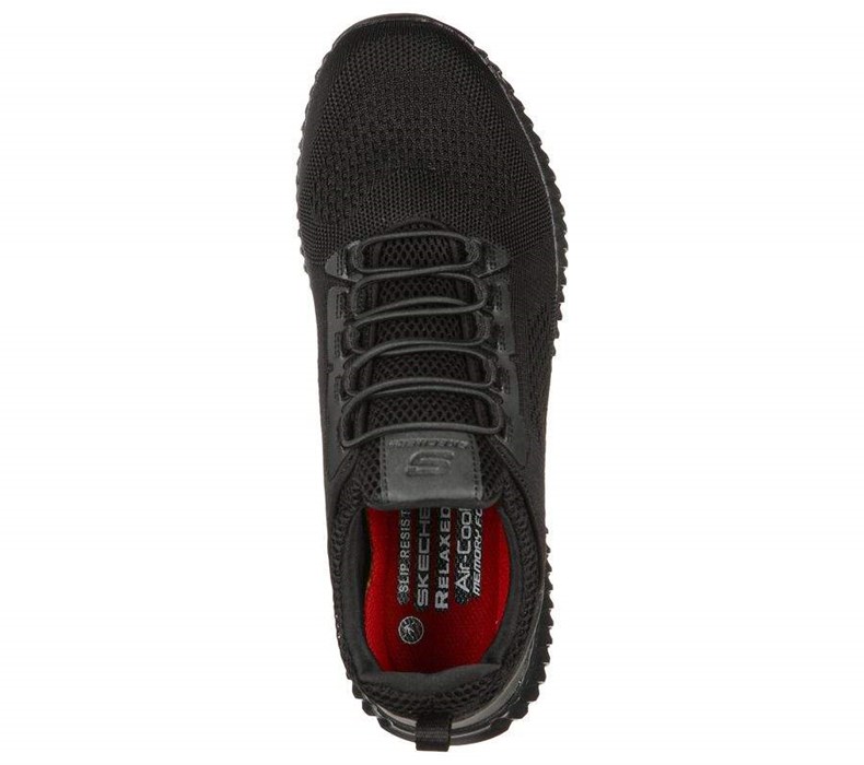 Pánské Bezpečnostní Boty Skechers Relaxed Fit: Cessnock SR Černé | KEJXZOH-21