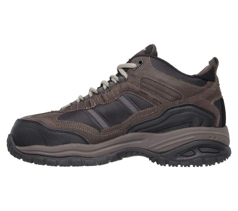 Pánské Bezpečnostní Boty Skechers Relaxed Fit: Soft Stride - Canopy Comp Špicí Hnědé | KEZAPSD-86