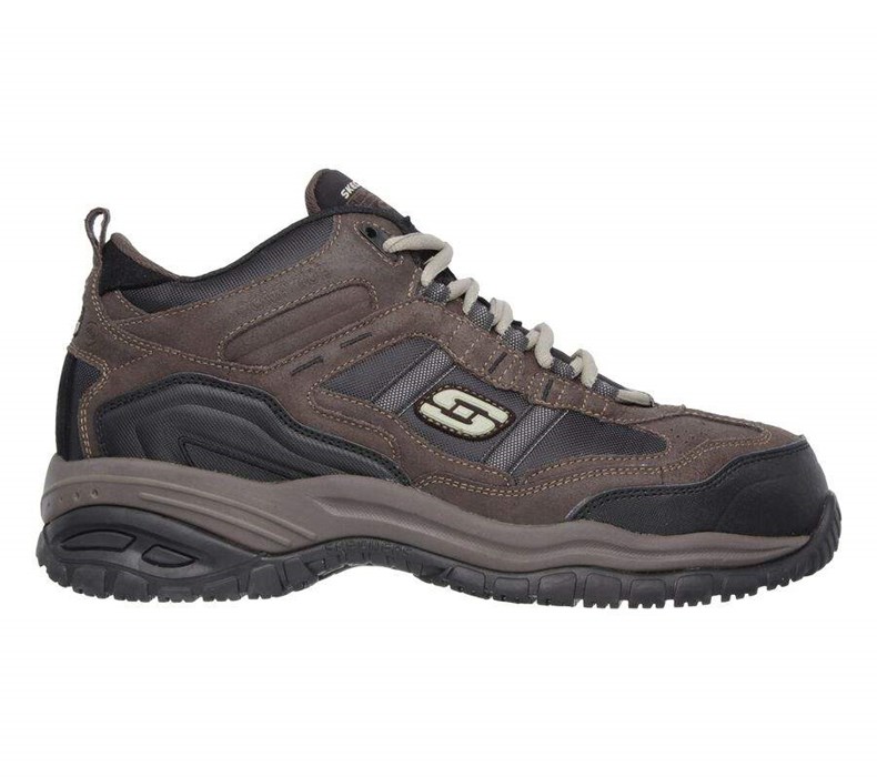 Pánské Bezpečnostní Boty Skechers Relaxed Fit: Soft Stride - Canopy Comp Špicí Hnědé | KEZAPSD-86