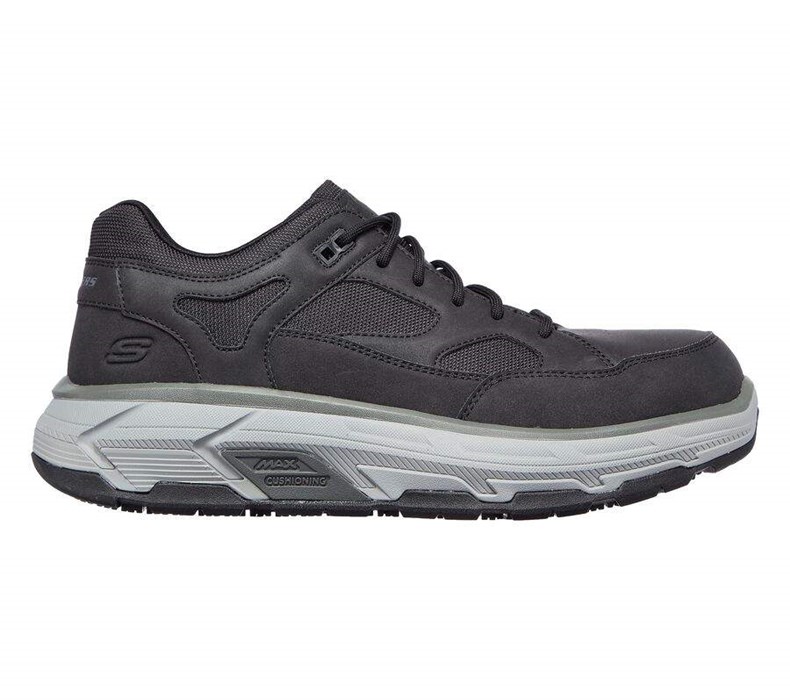 Pánské Bezpečnostní Boty Skechers Relaxed Fit: Max Stout Alloy Špicí Černé | SJABCUT-21