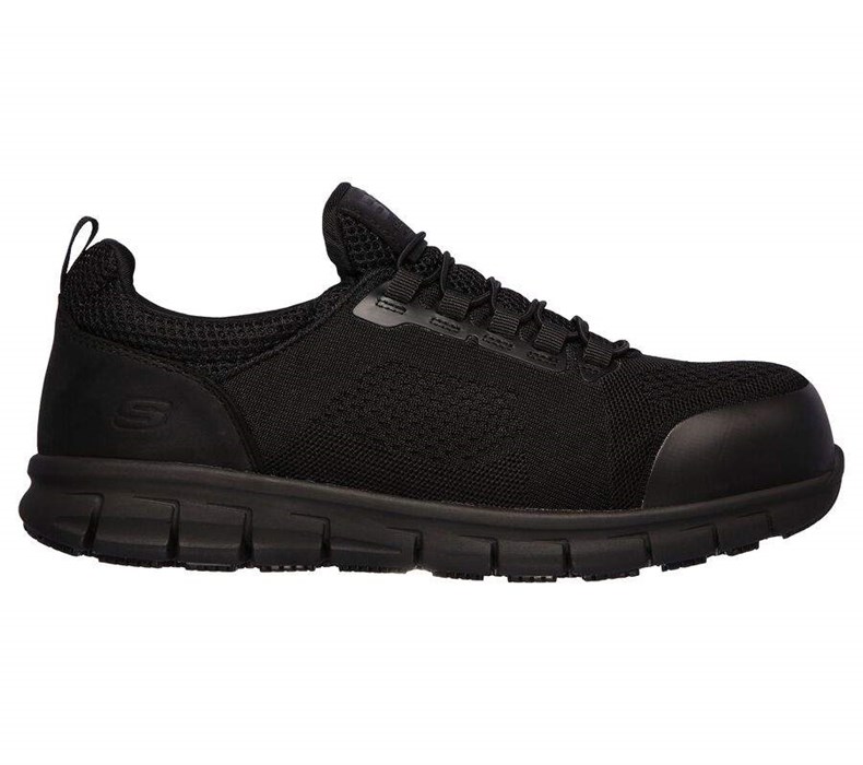 Pánské Bezpečnostní Boty Skechers Synergy - Omat Alloy Špicí Černé | JHCFZBX-80