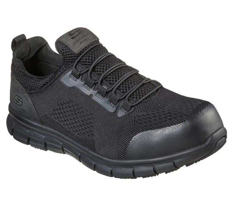 Pánské Bezpečnostní Boty Skechers Synergy - Omat Alloy Špicí Černé | JHCFZBX-80