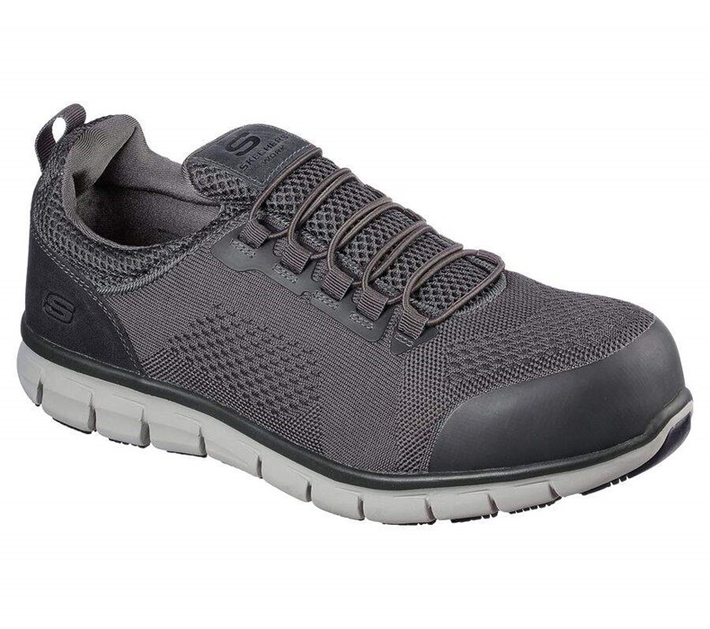 Pánské Bezpečnostní Boty Skechers Synergy - Omat Alloy Špicí Šedé | NBFKCQS-91