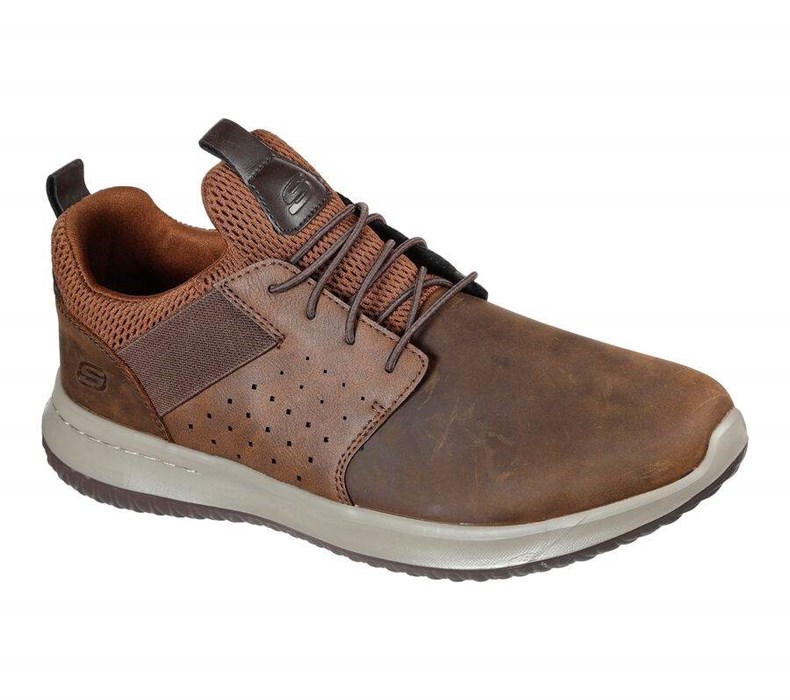 Pánské Boty Casual Skechers Delson - Axton Hnědé | TXQCIUR-91