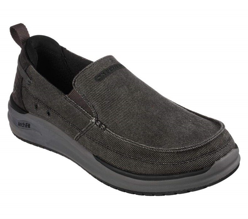 Pánské Boty Sebago Skechers Relaxed Fit: Arch Fit Melo - Port Bow Černé | NIYBCJU-31