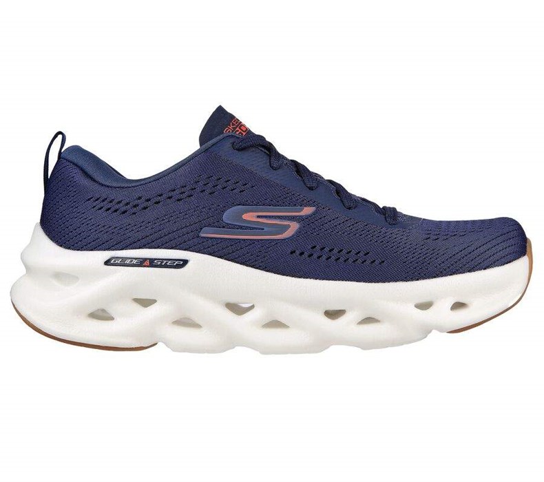 Pánské Běžecké Boty Skechers GO RUN Swirl Tech Tmavě Blankyt Červené | OFTZUYD-42