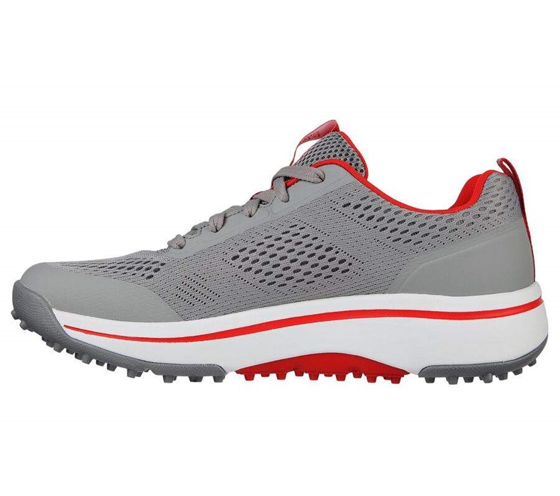 Pánské Golfové Boty Skechers GO GOLF Arch Fit - Status Šedé Červené | INVOKXW-96