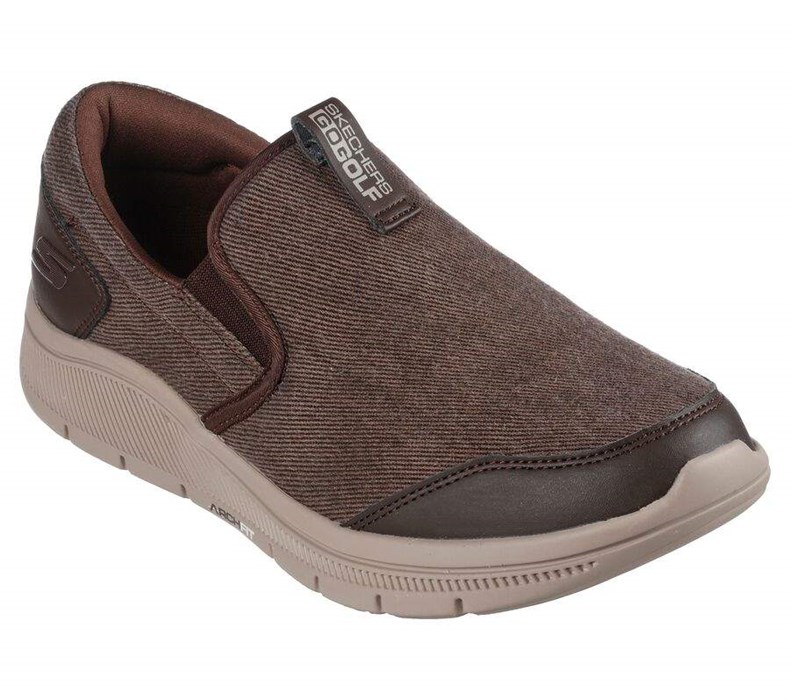 Pánské Golfové Boty Skechers Relaxed Fit: GO GOLF Arch Fit Walk Hnědé | PBFIVZH-29