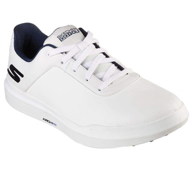 Pánské Golfové Boty Skechers Relaxed Fit: GO GOLF Drive 5 Bílé Tmavě Blankyt | YIJHVDL-14