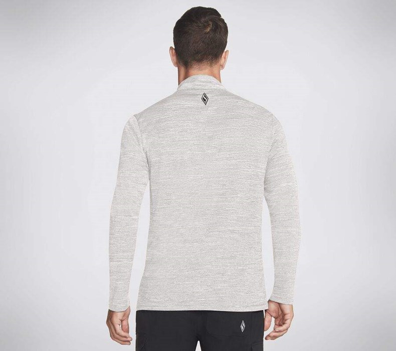 Pánské Mikiny S Kapucí Skechers Apparel On the Silniční 1/4 Zip Hoodie Světle Šedé | OQBXZYE-37