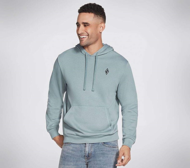 Pánské Mikiny S Kapucí Skechers GOLOUNGE Apparel Border Diamond Hoodie Tyrkysové | ALYVZIU-23