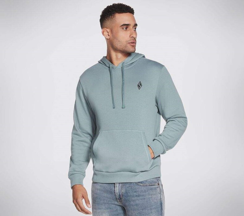 Pánské Mikiny S Kapucí Skechers GOLOUNGE Apparel Border Diamond Hoodie Tyrkysové | ALYVZIU-23