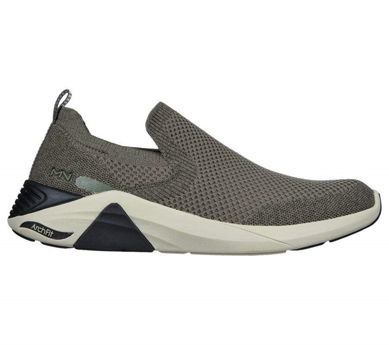 Pánské Mokasíny Skechers Arch Fit A-Linear - Rune Olivy Zelené | PTMJNIA-73