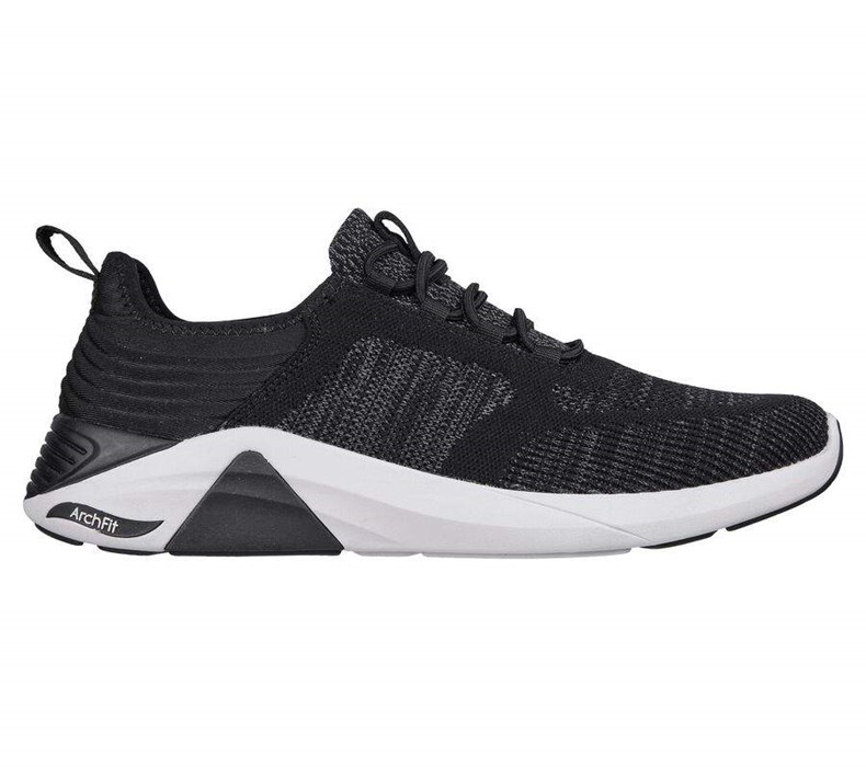 Pánské Mokasíny Skechers Arch Fit A-Linear - Burrows Černé Šedé | VUDMGJA-91