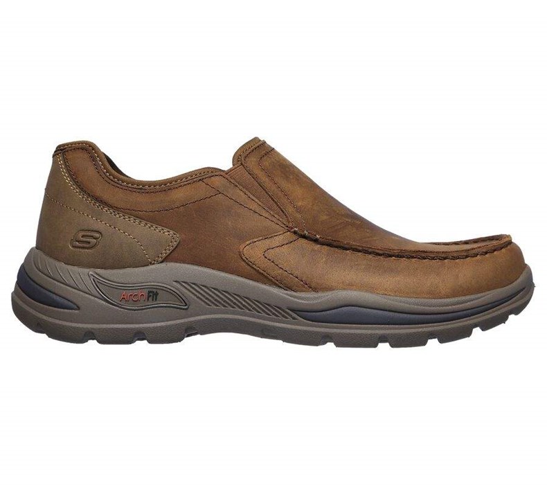 Pánské Mokasíny Skechers Arch Fit - Hust Hnědé | CFQJVEK-78