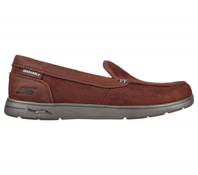 Pánské Mokasíny Skechers Arch Fit Lounge - Cirrus Čokolády | OWFGTXA-86