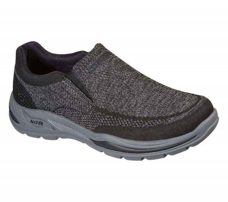 Pánské Mokasíny Skechers Arch Fit Motley - Vaseo Černé | CAXOLYW-31