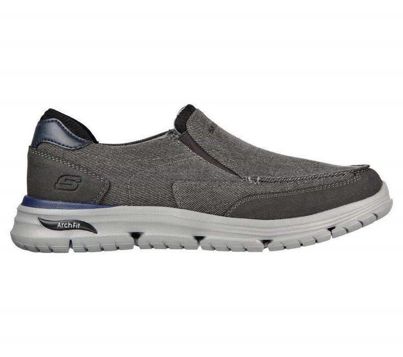 Pánské Mokasíny Skechers Arch Fit Vortell - Rothler Černé | TWZBHIP-60