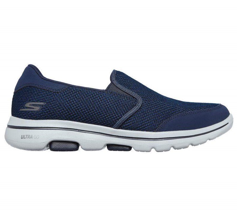 Pánské Mokasíny Skechers GOwalk 5 - Beeline Tmavě Blankyt | YPSTFEO-95