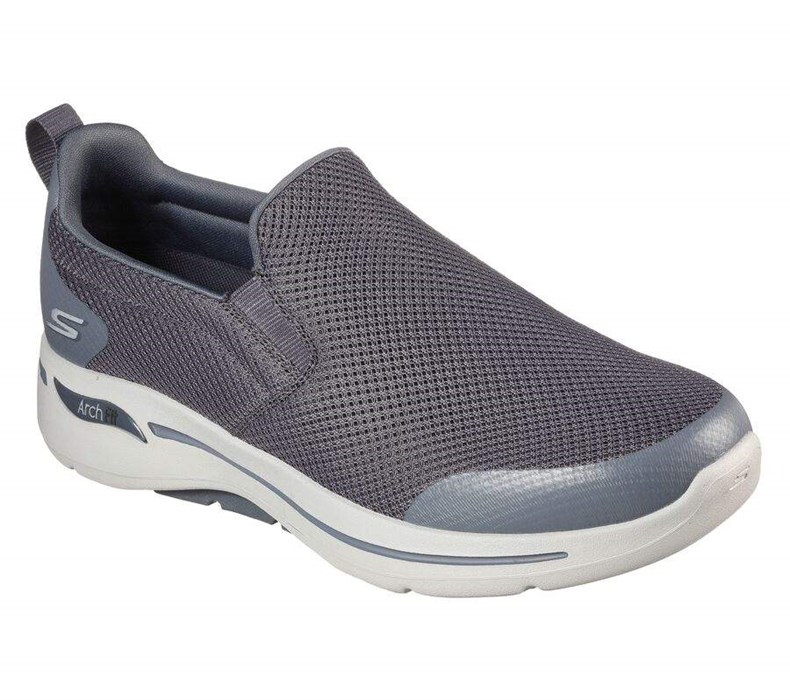 Pánské Mokasíny Skechers GOwalk Arch Fit - Togpath Šedé | QBAKHIZ-92