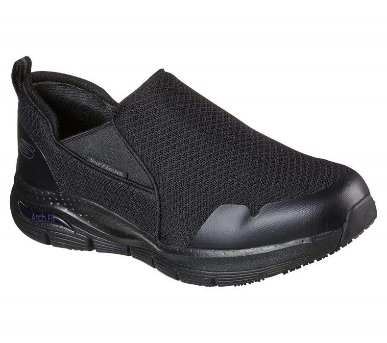 Pánské Mokasíny Skechers Pracovní: Arch Fit SR - Tineid Černé | VGMZWTB-96