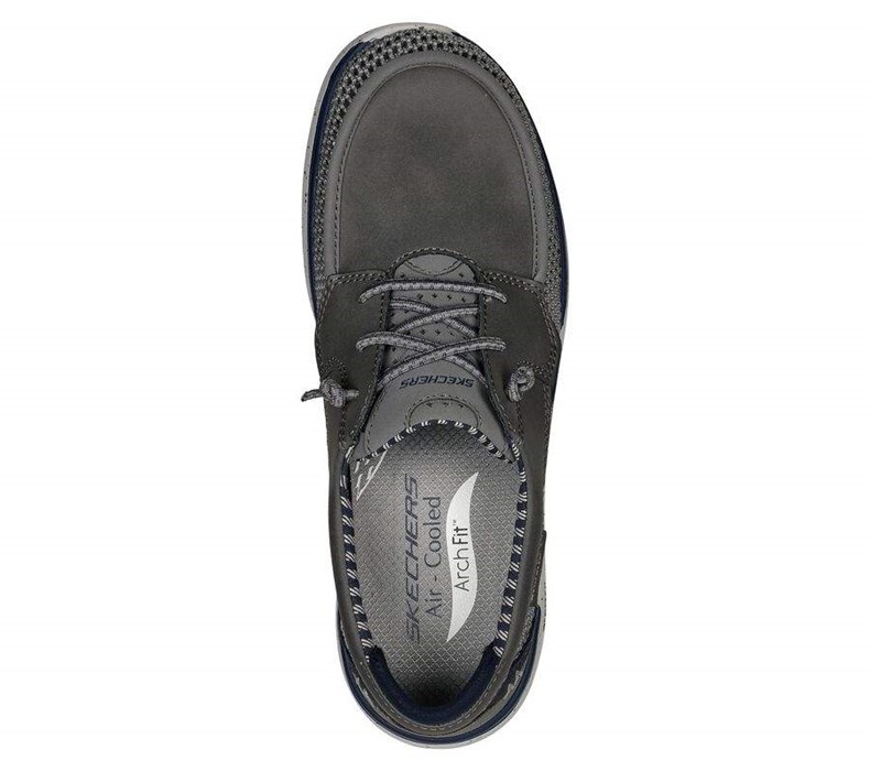 Pánské Mokasíny Skechers Relaxed Fit: Arch Fit Melo - Waymer Šedé | ATEUOVG-01