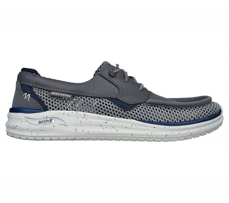 Pánské Mokasíny Skechers Relaxed Fit: Arch Fit Melo - Waymer Šedé | ATEUOVG-01