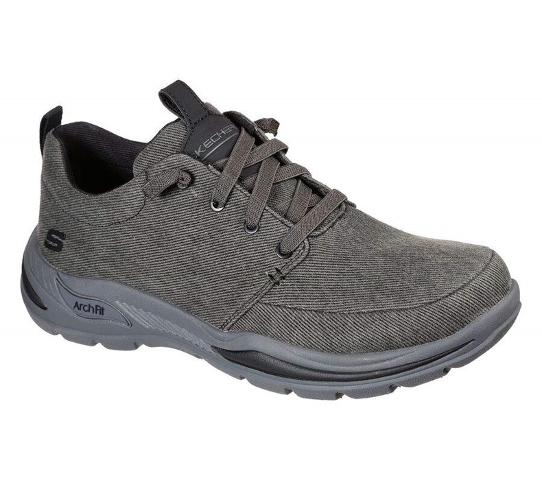 Pánské Mokasíny Skechers Relaxed Fit: Arch Fit Motley - Brenan Černé | KIDWMQJ-13