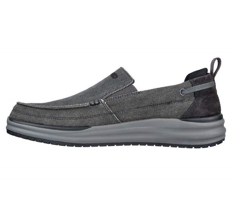 Pánské Mokasíny Skechers Relaxed Fit: Arch Fit Melo - Port Bow Černé | LPASUWZ-81