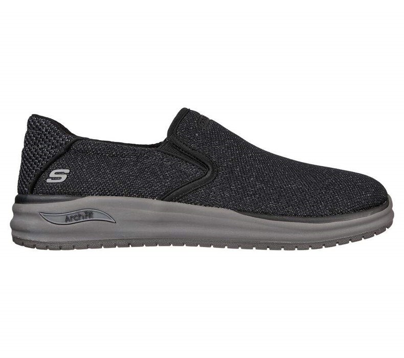 Pánské Mokasíny Skechers Relaxed Fit: Arch Fit Melo - Walcott Černé | NSIRAXQ-20