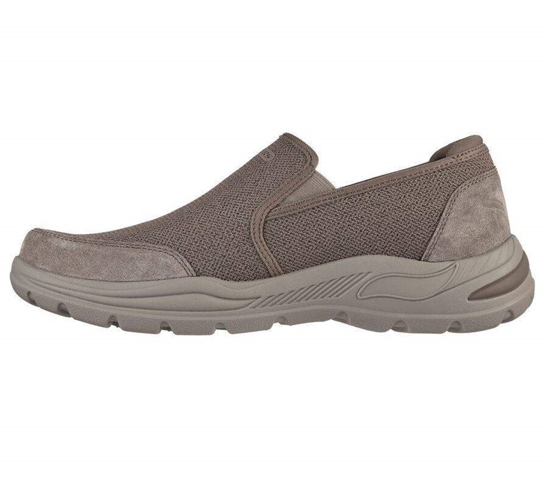 Pánské Mokasíny Skechers Relaxed Fit: Arch Fit Motley - Ratel Hnědé | VTXBZOJ-01