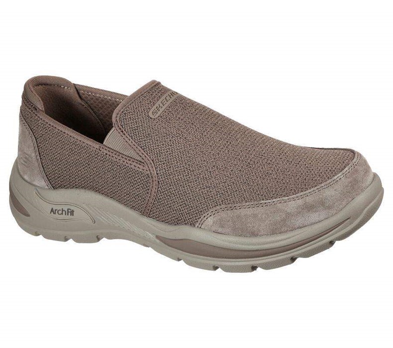 Pánské Mokasíny Skechers Relaxed Fit: Arch Fit Motley - Ratel Hnědé | VTXBZOJ-01