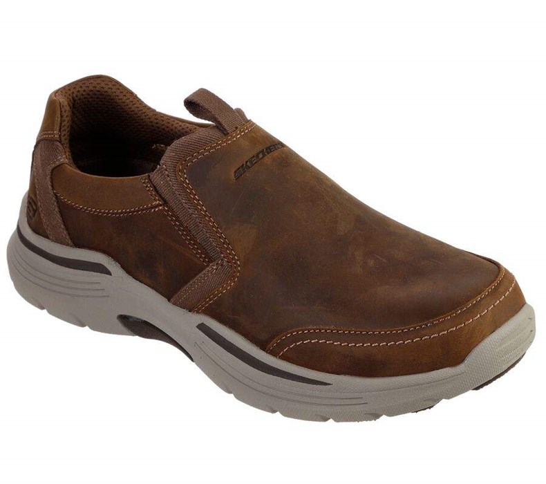 Pánské Mokasíny Skechers Relaxed Fit: Expended - Morgo Hnědé | XDBIQPS-23