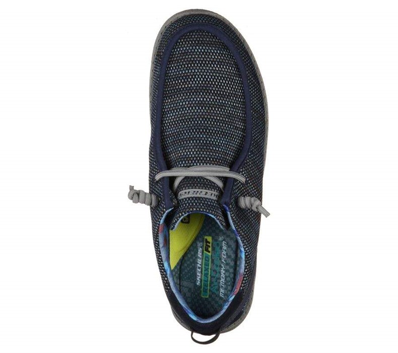 Pánské Mokasíny Skechers Relaxed Fit: Melson - Radlett Tmavě Blankyt | GWLHXZI-04