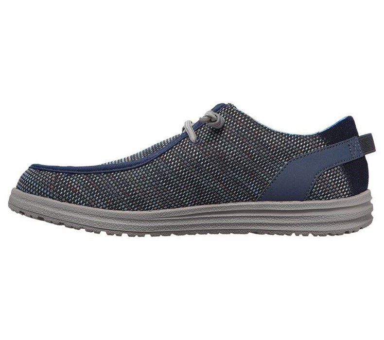 Pánské Mokasíny Skechers Relaxed Fit: Melson - Radlett Tmavě Blankyt | GWLHXZI-04