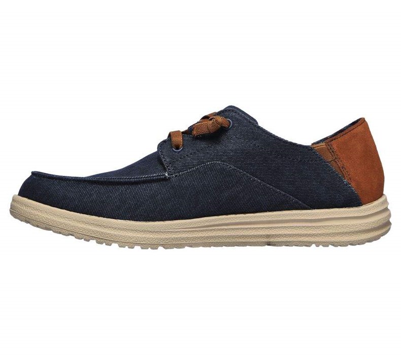 Pánské Mokasíny Skechers Relaxed Fit: Melson - Planon Tmavě Blankyt | KSLRFBJ-51