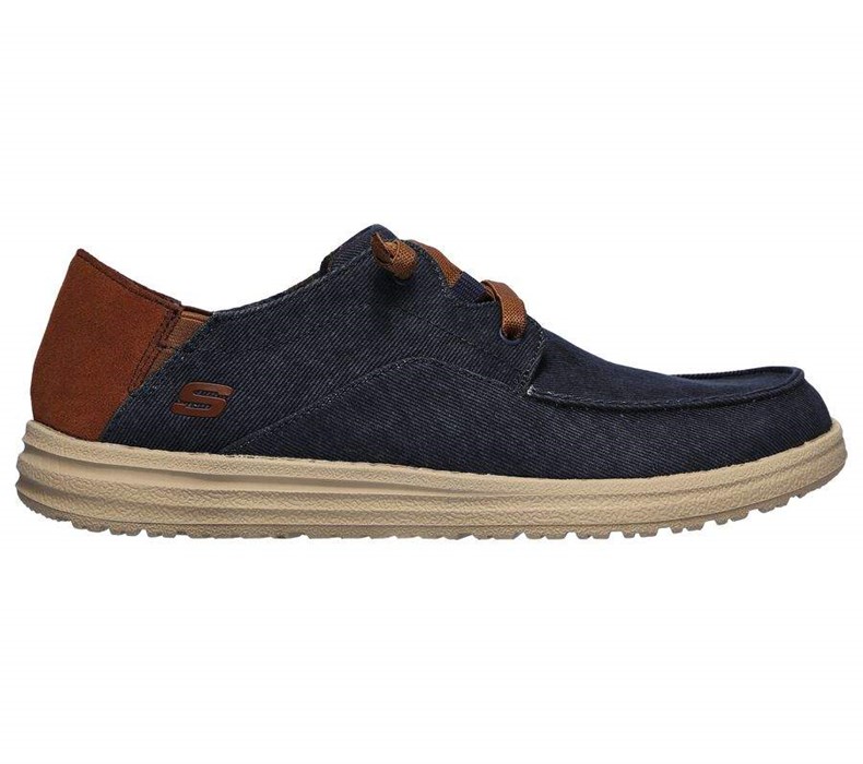 Pánské Mokasíny Skechers Relaxed Fit: Melson - Planon Tmavě Blankyt | KSLRFBJ-51