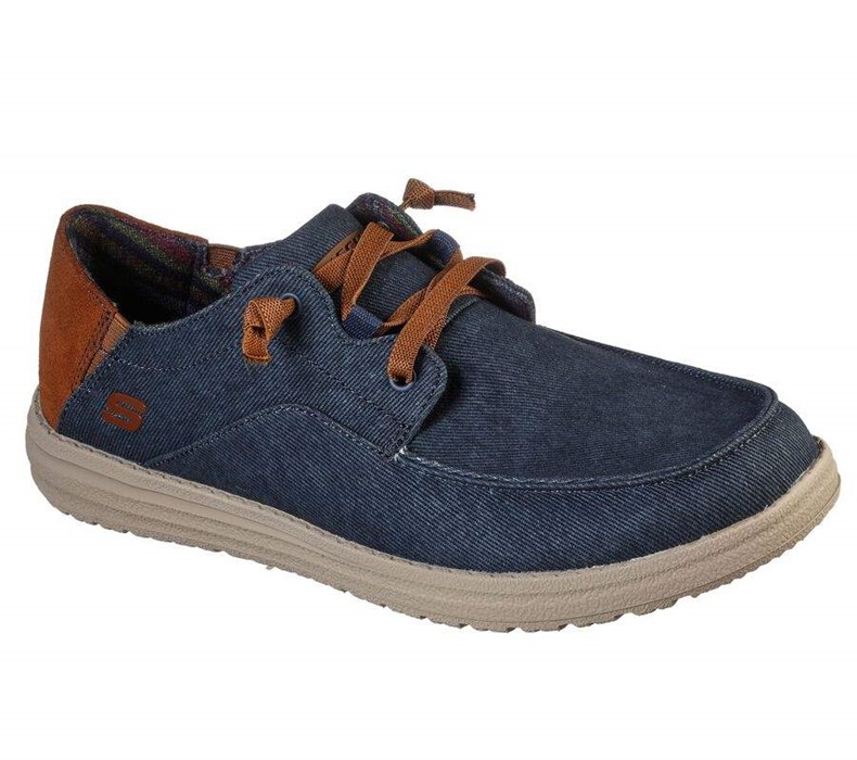 Pánské Mokasíny Skechers Relaxed Fit: Melson - Planon Tmavě Blankyt | KSLRFBJ-51