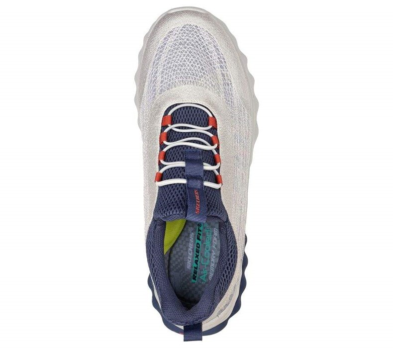 Pánské Mokasíny Skechers Relaxed Fit: Voston - Reever Šedé Tmavě Blankyt | CVXLYGZ-76