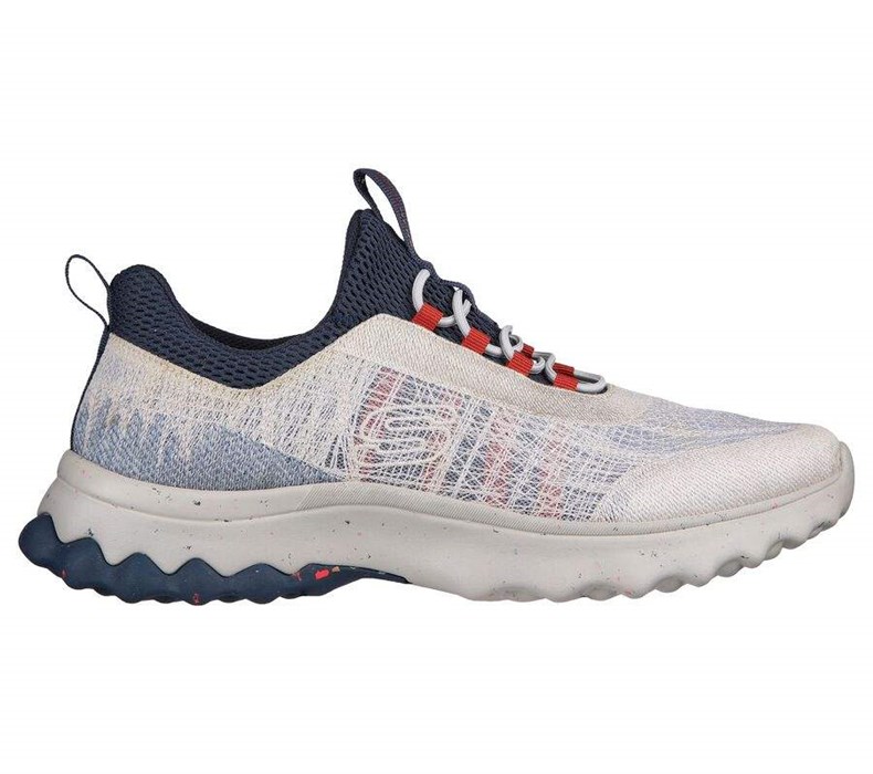 Pánské Mokasíny Skechers Relaxed Fit: Voston - Reever Šedé Tmavě Blankyt | CVXLYGZ-76