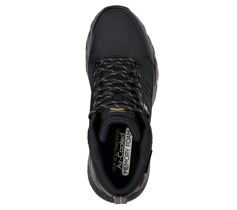 Pánské Oxfordky Skechers Glide-Step Trailové - Woodward Černé Šedé | YFSMVLH-01